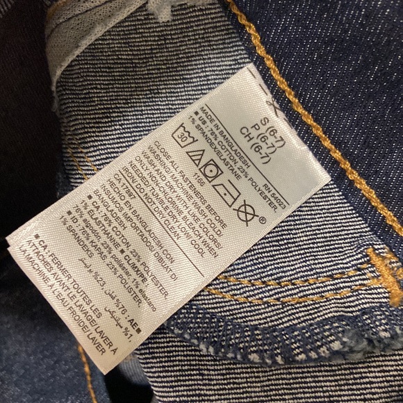 Old Navy Pull-On Skinny Dark Wash Jeans Kids size 6/7 - Picture 3 of 6